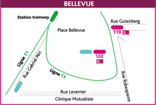 arrêt de bus à Saint-Etienne pour Saint-Genest-Malifaux
