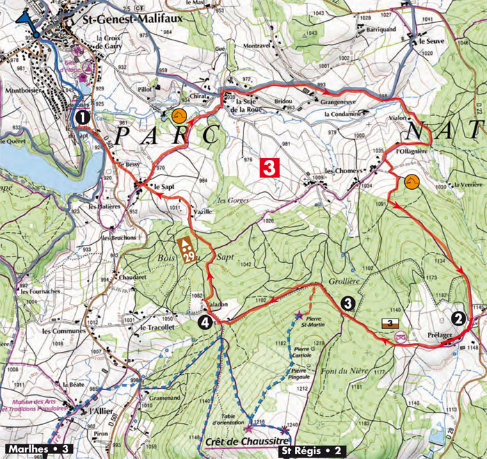 plan sentier n°3 La Pierre Saint-Martin