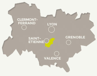 situation géographique de Saint-Genest-Malifaux en Région Rhône-Alpes Auvergne