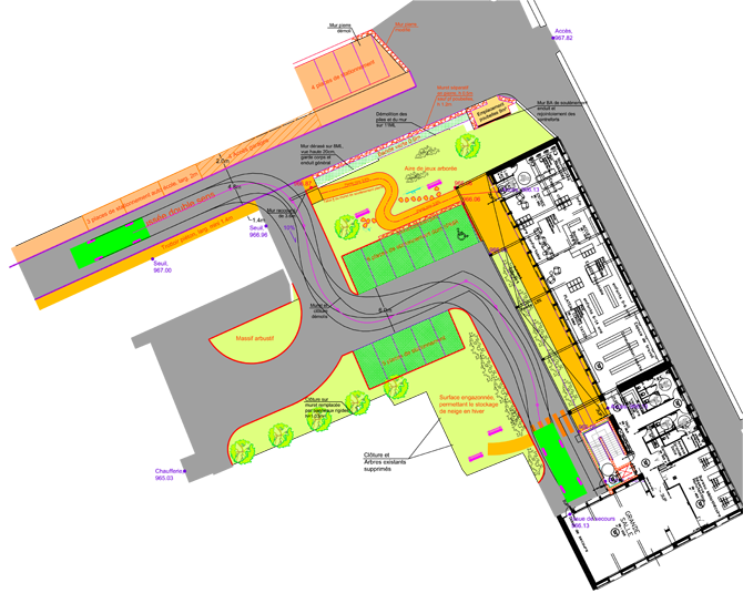 plan du nouvel aménagement de l'impasse de la mairie
