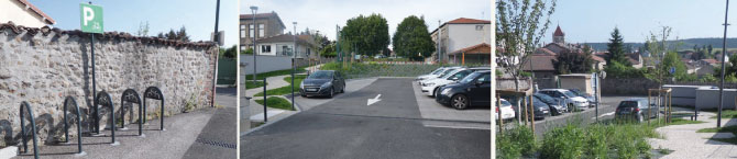 aménagement d'un cheminement piéton et d'un parking rue Saint-Rambert