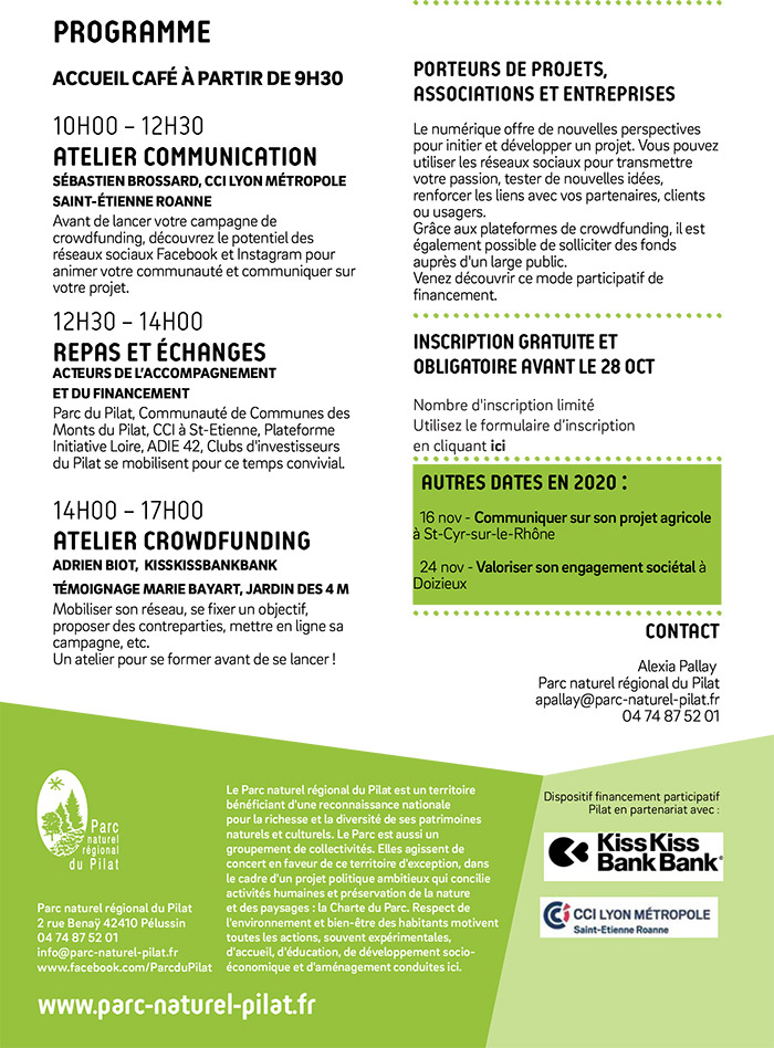 programmede l'atelier de financement participatif